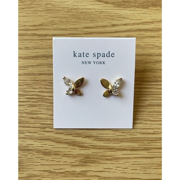 NWT Kate Spade New York Social Butterfly Studs in Gold - Picture 4 of 6
